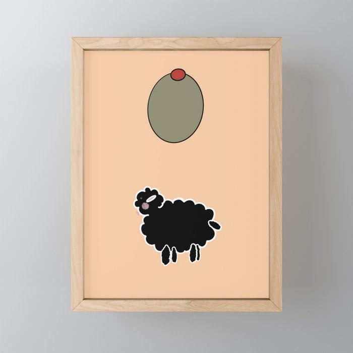 Olive Ewe: Black Sheep Edition Framed Mini Art Print