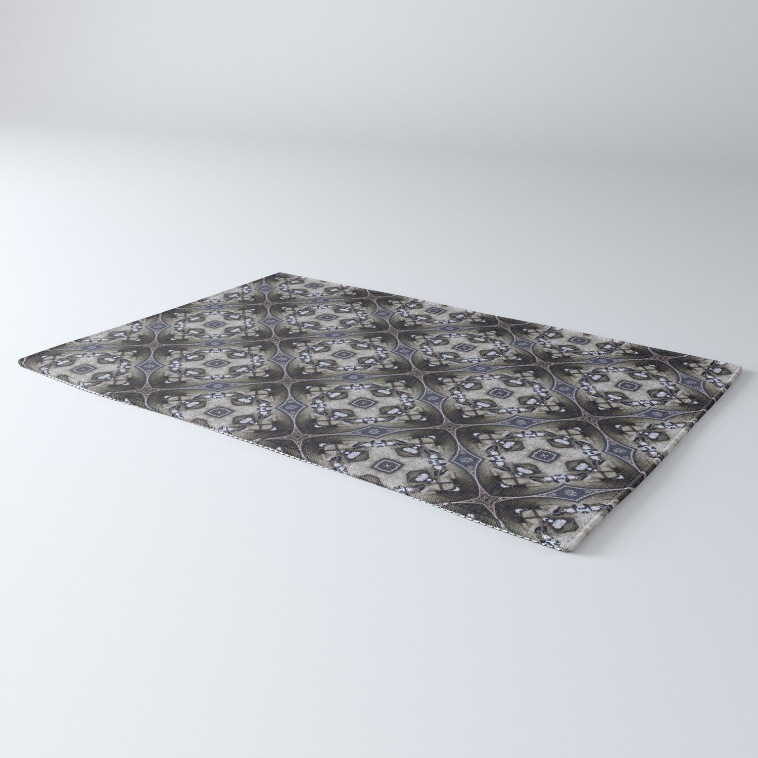Vintage 1800 Period Hidden Faces Abstract Design Rug By