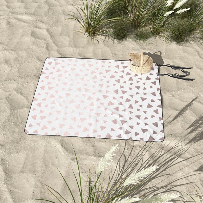 Rose Gold Pizza Polka Dot Paradise Picnic Blanket By