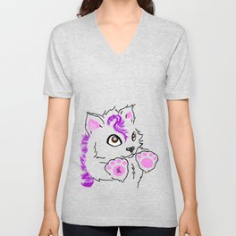 Snowfox - pink V Neck T Shirt