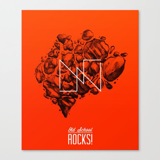 Old School Rocks (Orange Rock Version) Canvas Print