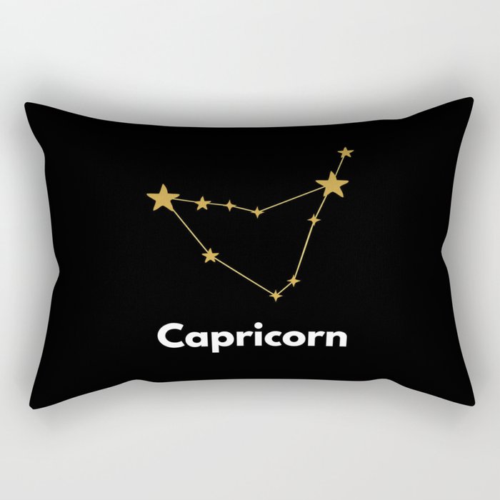 Capricorn, Capricorn Zodiac, Black Rectangular Pillow