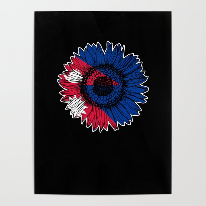 Nepal Flag Sunflower Poster