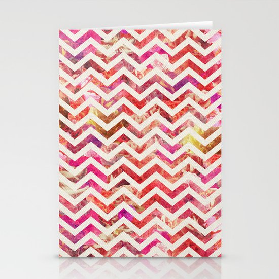 FLORAL CHEVRON Stationery Cards