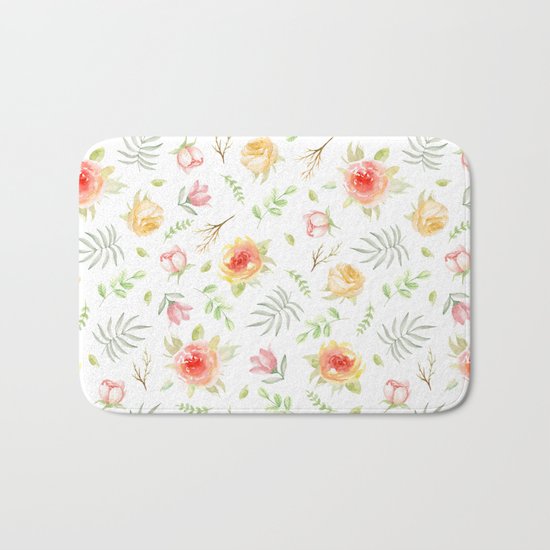 Vintage pattern. Roses Bath Mat