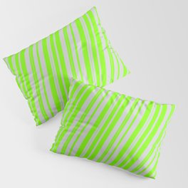 [ Thumbnail: Light Grey and Chartreuse Colored Lined/Striped Pattern Pillow Sham ]