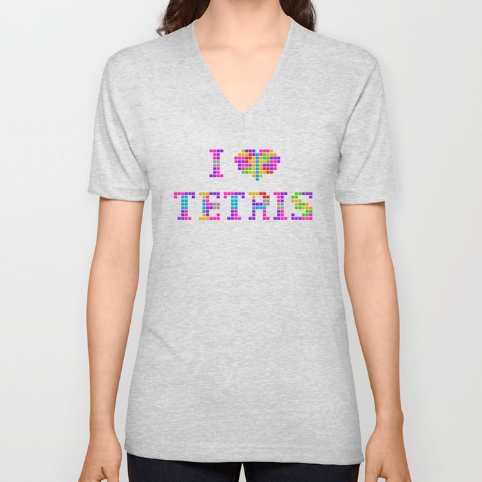 I <3 Tetris V Neck T Shirt