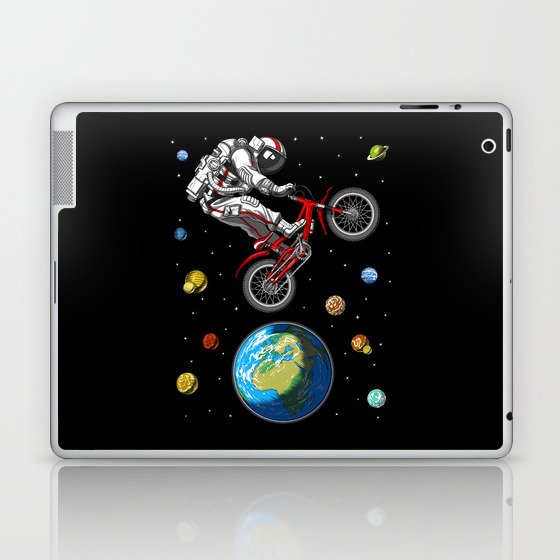 Space Astronaut Bike Jumping Laptop & iPad Skin