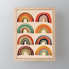 Rainbow Watercolor – Retro Palette Framed Mini Art Print