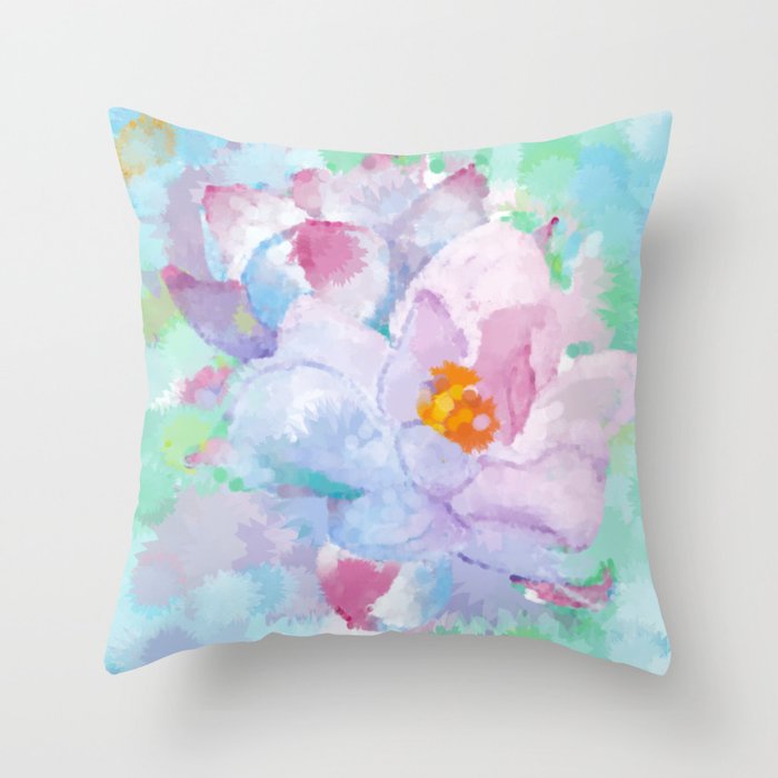 Floral Watercolor organic seamless pattern Throw Pillow