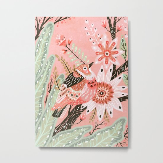 Little Pink Bird Metal Print