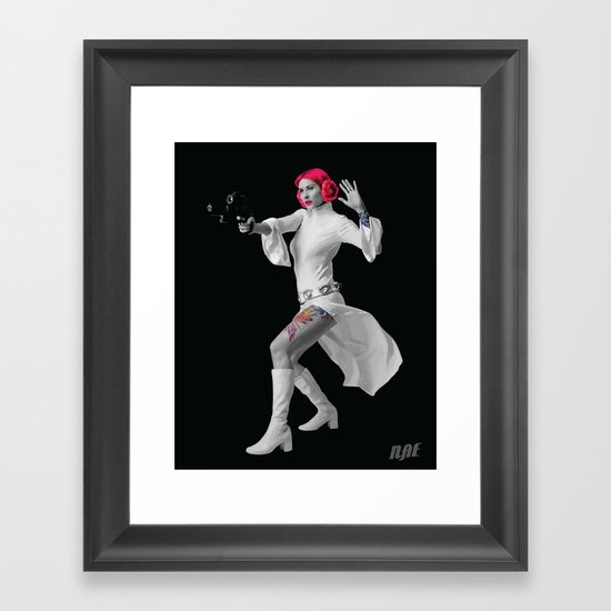 Princess Leia Strikes Back Framed Art Print
