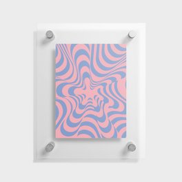 Abstract Groovy Retro Liquid Swirl Pink Blue Pattern Floating Acrylic Print