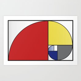 Mondrian vs Fibonacci Kunstdrucke
