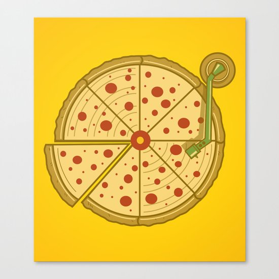 Pizza Vinyl Canvas Print