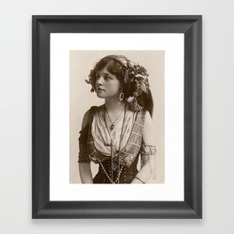 BEAUTIFUL GYPSY GIRL, Circa 1900 Framed Art Print