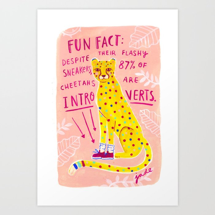 Introvert Cheetah Art Print