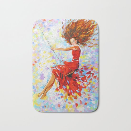 Girl on the swing Bath Mat