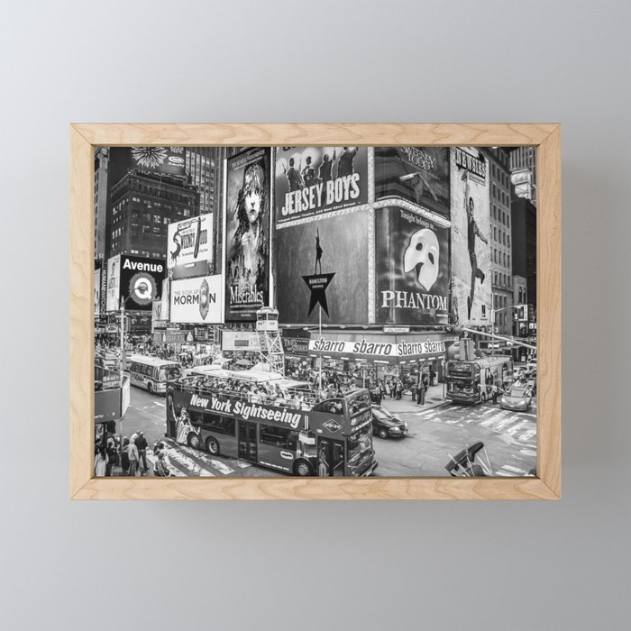 Times Square II (B&W widescreen) Framed Mini Art Print