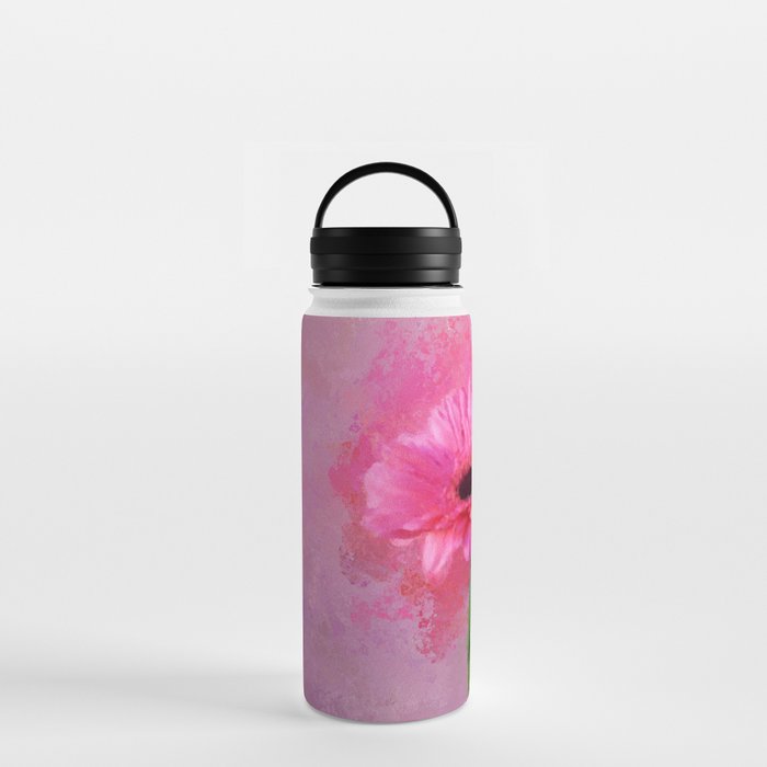 Pink Flower with Power for your Girl Water Bottle