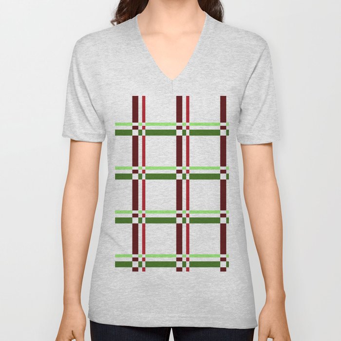 Christmas Pattern V Neck T Shirt