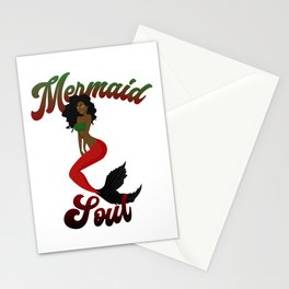 African American Mermaid Soul Stationery Cards