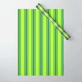 [ Thumbnail: Light Green and Sea Green Colored Lines/Stripes Pattern Wrapping Paper ]