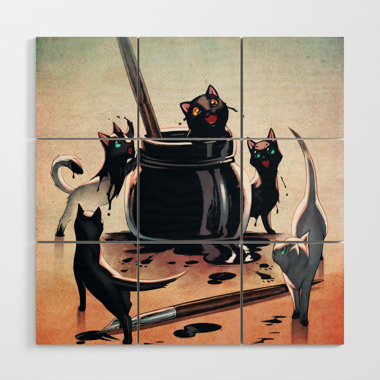 How Black Cats Are Made Wood Wall Art By Teamronin Society6