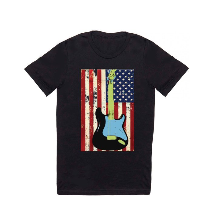 American Flag+Guitar T Shirt