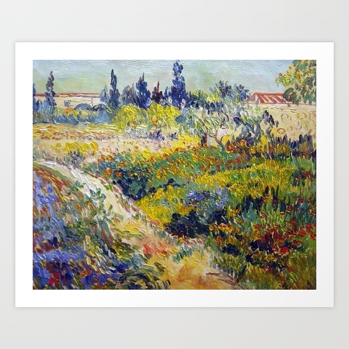 Vincent Van Gogh Flowering Garden Art Print