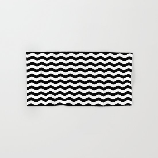 Wavy Stripes (Black/White) Hand & Bath Towel