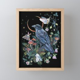 Moon Raven  Framed Mini Art Print
