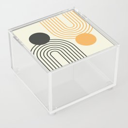 Mid Century Modern Geometric 190 in Black and Gold Acrylic Box