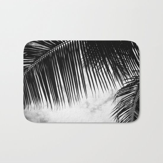 maui paradise palms hawaii monochrome Bath Mat