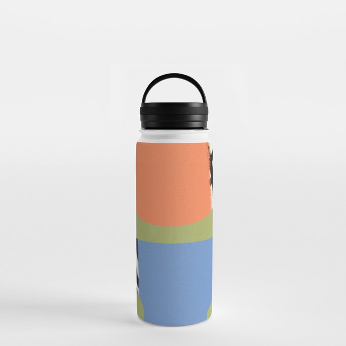 Minimal cut out in orange and blue Water Bottle
