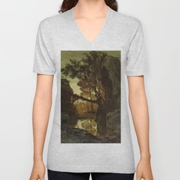Rocky scene with trees vintage V Neck T Shirt