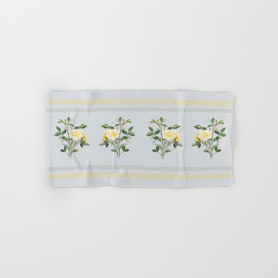 Yellow Watercolor Rose Hand & Bath Towel