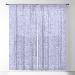 Periwinkle Purple Blue Floral Print Sheer Curtain