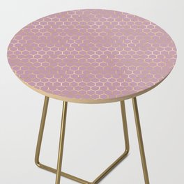 Rose Gold Honeycomb Pattern Side Table