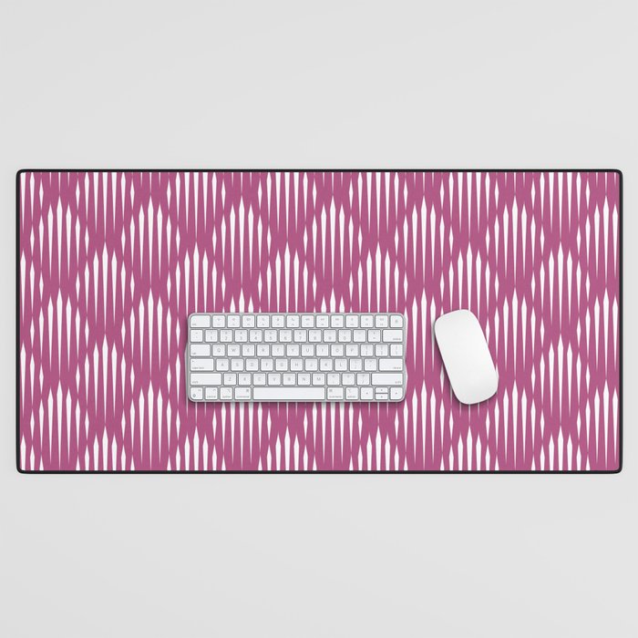 Magenta and White Abstract Pattern Desk Mat