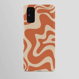 Retro Liquid Swirl Pattern in Mid Mod Burnt Orange and Beige Android Case