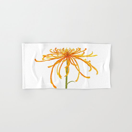 one orange chrysanthemum Hand & Bath Towel