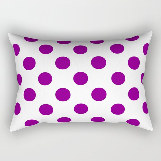 Polka Dots (Purple/White) Rectangular Pillow