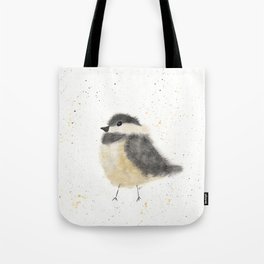 Whimsical Watercolor Chickadee Tote Bag