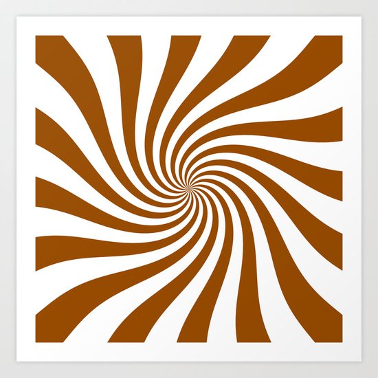 Swirl (Brown/White) Art Print