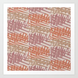 Scribbled Impatience 2 | Neutral Colors Pattern Art Print