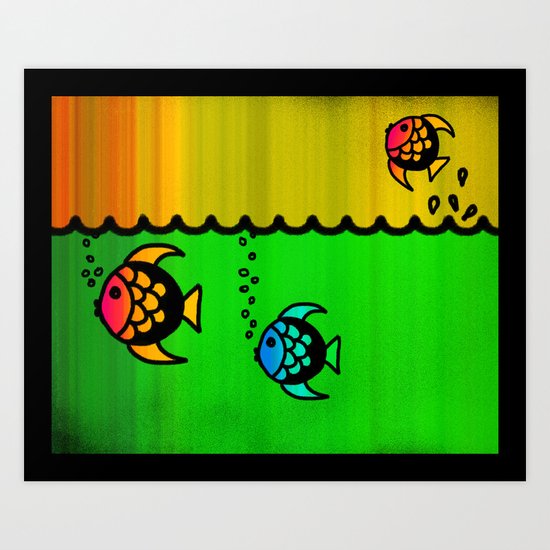 Slippery fish Art Print