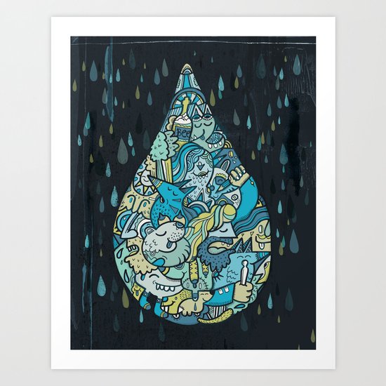 If heaven were a drop of rain Art Print