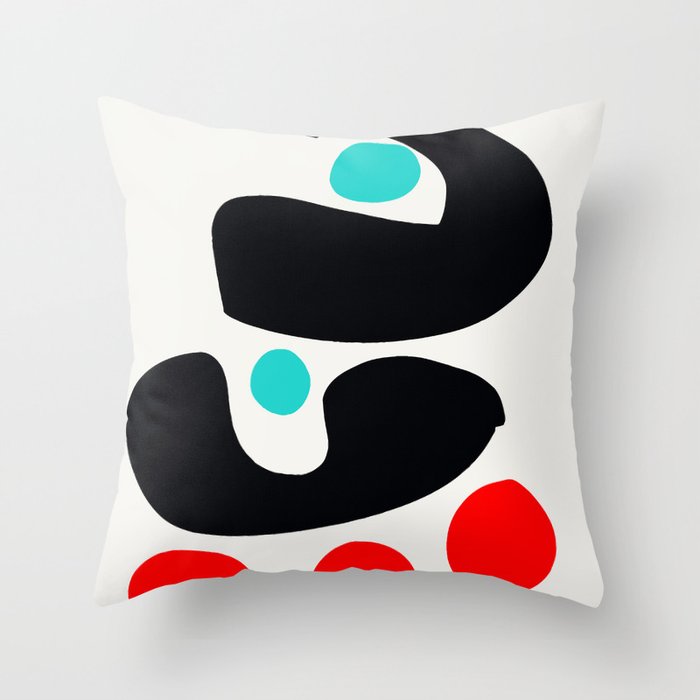 Abstract Art Minimalism Blue Black And Red Throw Pillow By Emmanuelsignorino