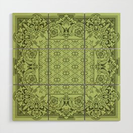 Bandana Inspired Pattern | Green  Wood Wall Art